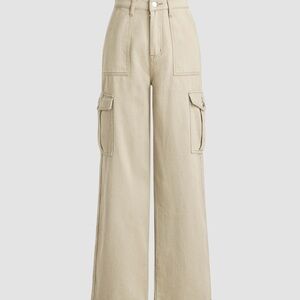 Cider Khaki Wide Leg Cargo Jeans - Size 2